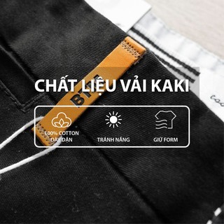 Quần kaki slimfit phối tag da BTM - 27.476 - BTM Studios