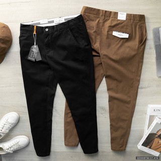 Quần kaki slimfit phối tag da BTM - 27.476 - BTM Studios