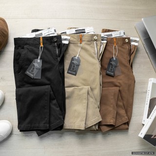 Quần kaki slimfit phối tag da BTM - 27.476 - BTM Studios
