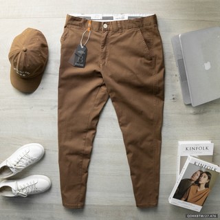Quần kaki slimfit phối tag da BTM - 27.476 - BTM Studios