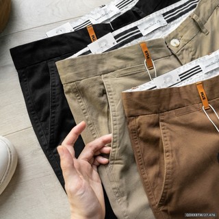 Quần kaki slimfit phối tag da BTM - 27.476 - BTM Studios