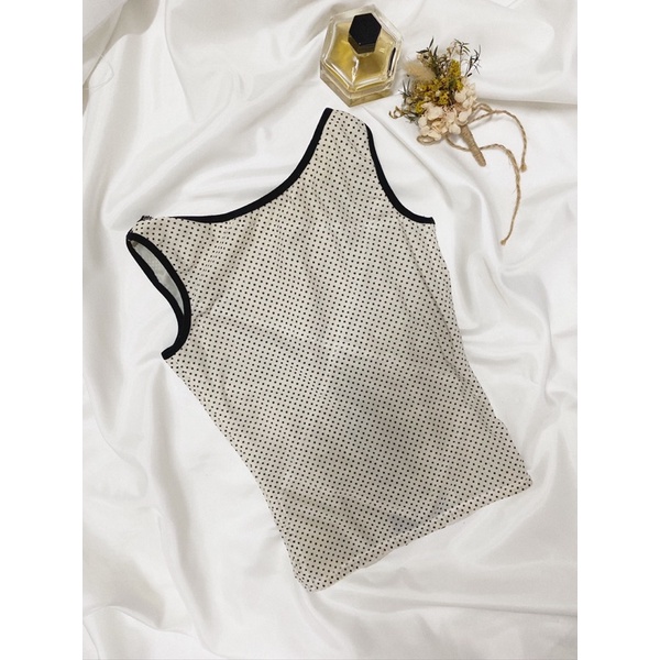 Áo định hình chấm bi đen 2hand