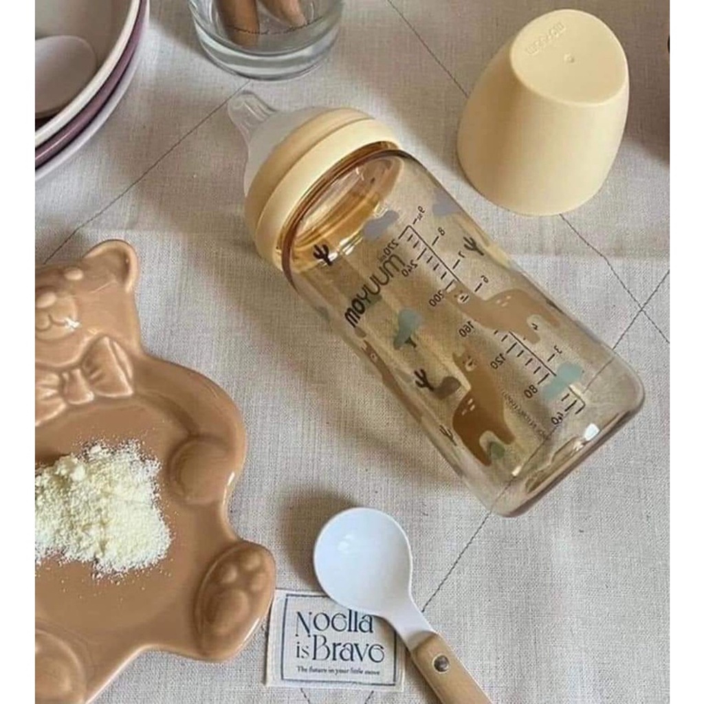 Bình Sữa Moyuum Nội Địa Hàn Quốc Hình Lạc Đà PP Bởi Ấm Baby Nhựa PPSU Silicon Siêu Mềm Cho Bé 170ml/ 270ml Ấm Gift Decor