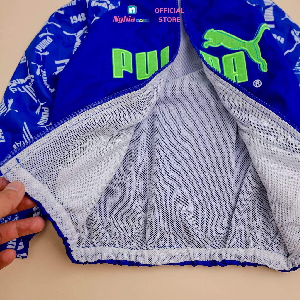 Áo khoác gió lót lưới NGHĨA BABY dành cho bé trai, bé gái từ 13kg-23kg