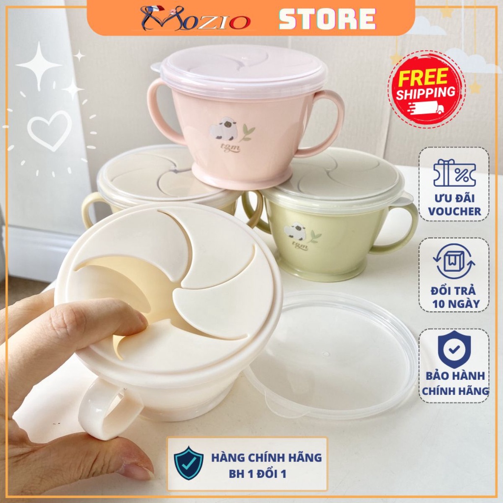 Cốc đựng nước, đồ ăn cho bé có tay cầm NON - SPILL SNACK CUP chính hãng TGM có nắp đậy chống đổ | Cốc uống nước cho bé