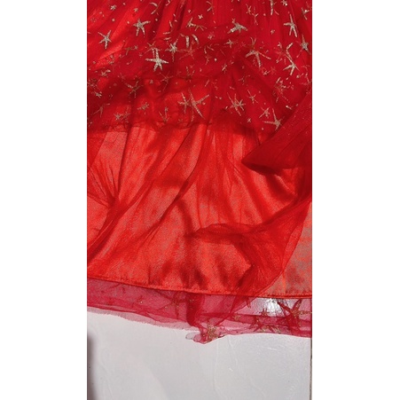 Thanh lý đầm công chúa elsa màu đỏ ren bé gái 5-8 tuổi used