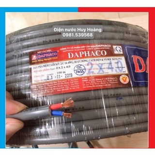 Bán lẻ 10m - dây điện đôi bọc xám daphaco 2x4.0 - 100% lõi đồng nguyên chất