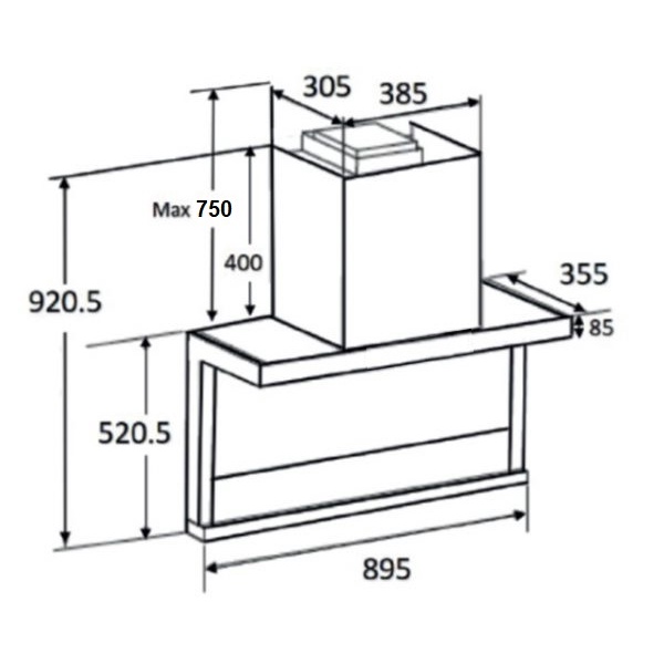 Máy hút mùi kính vát Sevilla SV-BK99 - BH 5 năm - Cảm ứng vẫy tay - Đổi mới trong 30 ngày