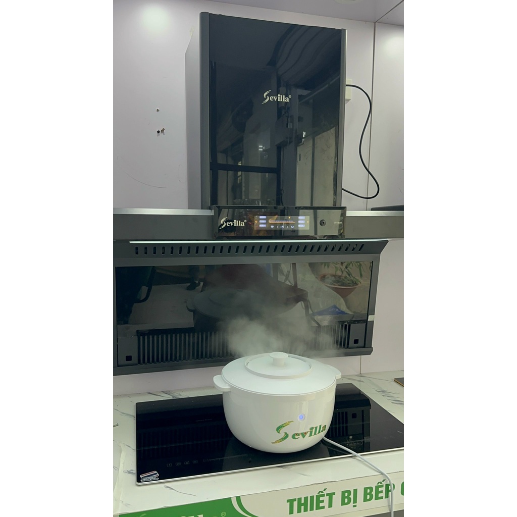 Máy hút mùi kính vát Sevilla SV-BK99 - BH 5 năm - Cảm ứng vẫy tay - Đổi mới trong 30 ngày