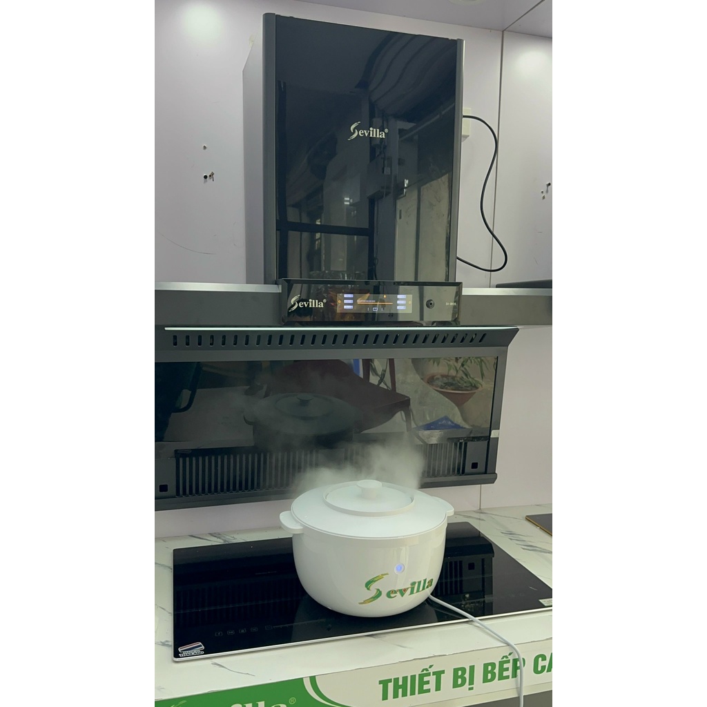 Máy hút mùi kính vát Sevilla SV-BK99 - BH 5 năm - Cảm ứng vẫy tay - Đổi mới trong 30 ngày