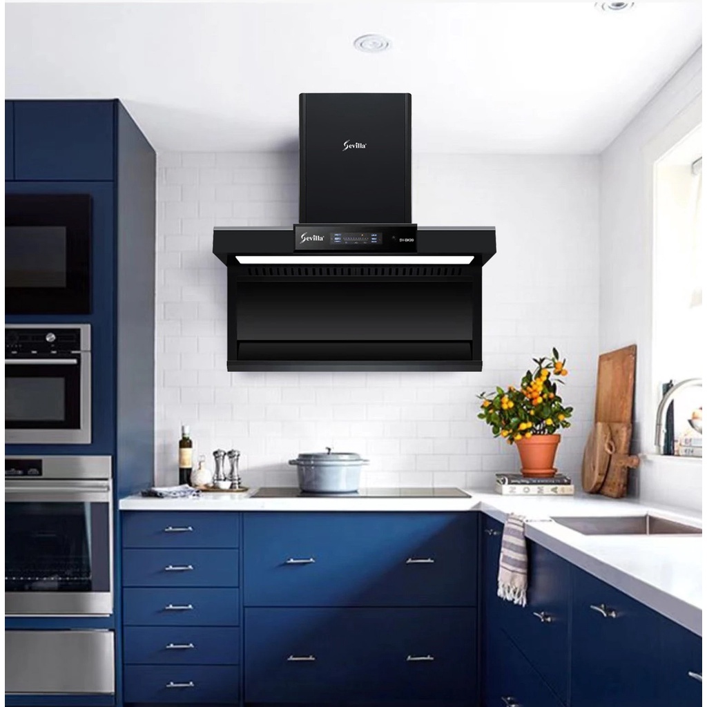 Máy hút mùi kính vát Sevilla SV-BK99 - BH 5 năm - Cảm ứng vẫy tay - Đổi mới trong 30 ngày