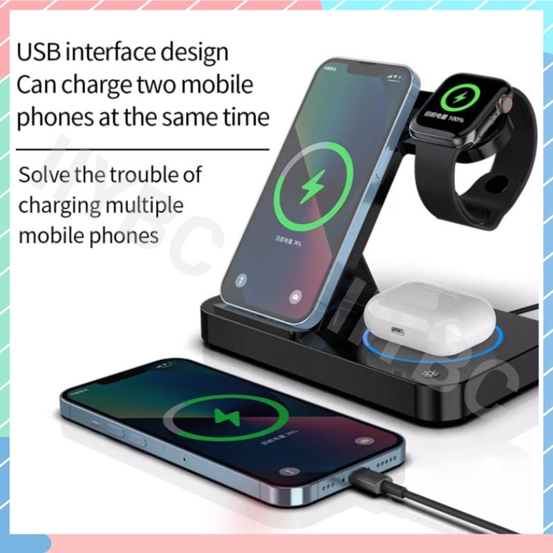 Đế Sạc Nhanh Không Dây 4 Trong 1 20W Cho IOS / Android / Watch / Headphone