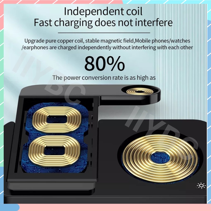 Đế Sạc Nhanh Không Dây 4 Trong 1 20W Cho IOS / Android / Watch / Headphone
