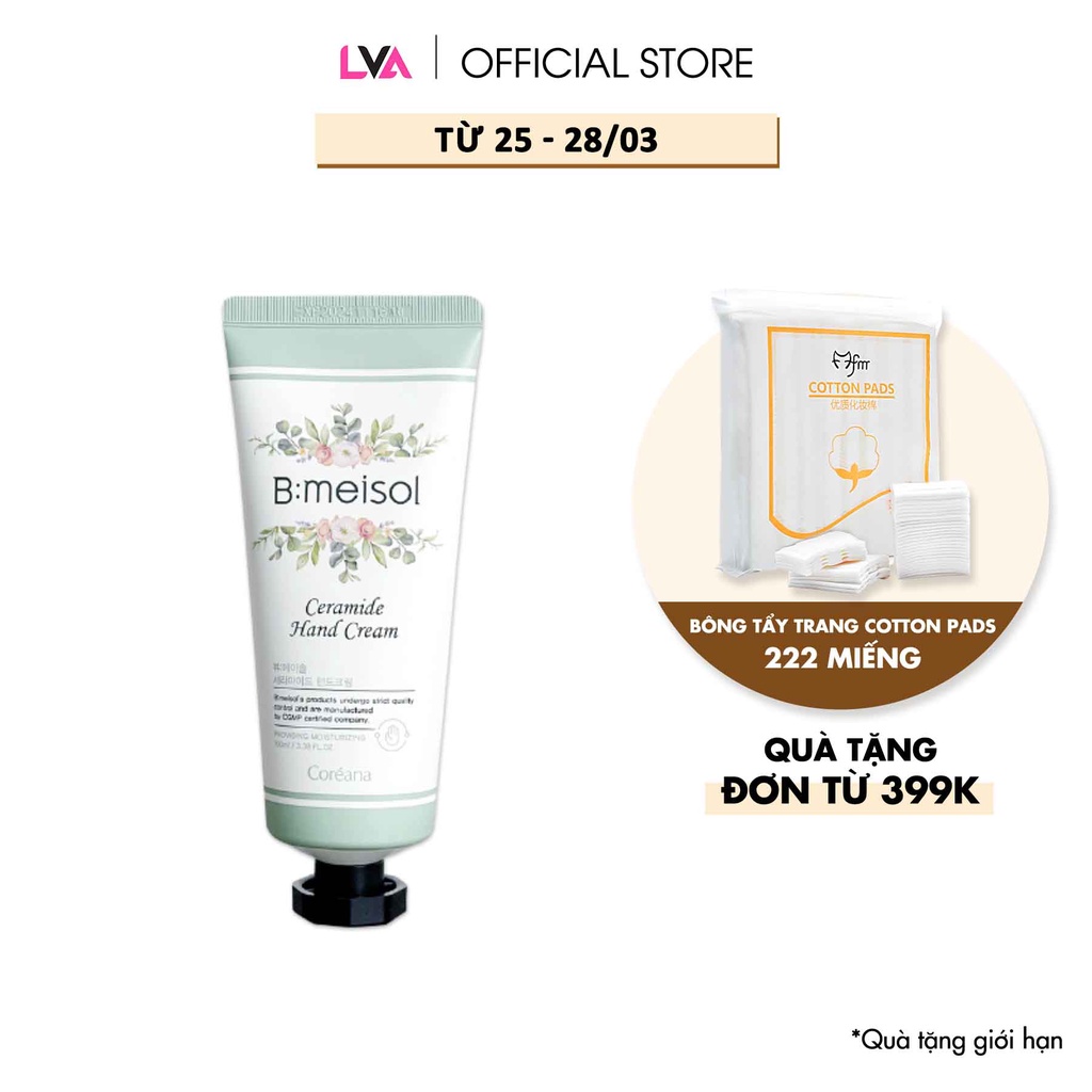 Kem dưỡng da tay mềm mịn, trắng da B:meisol Ceramide Hand Cream 100ml