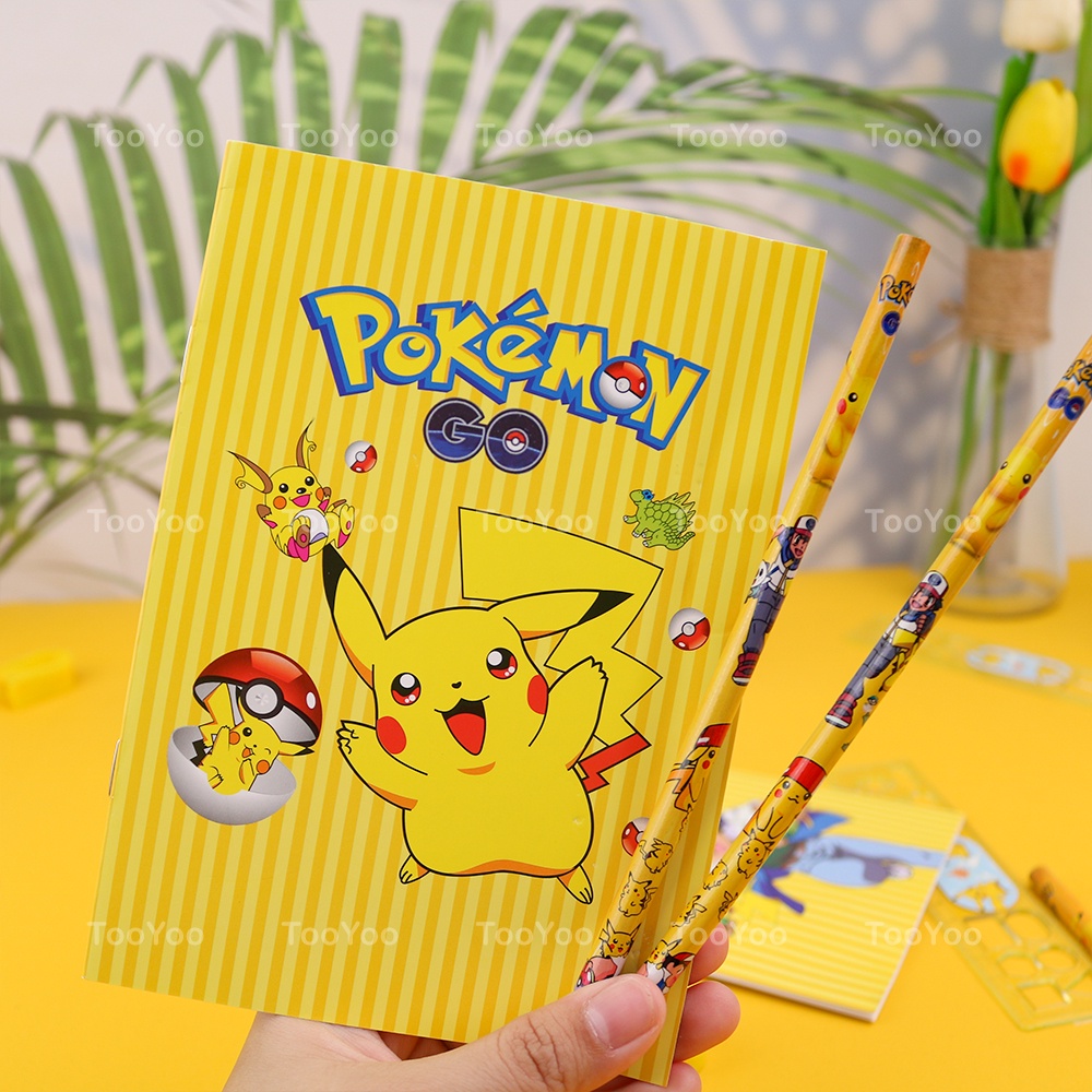 Set túi dụng cụ học tập PIKACHU POKEMON 6 món dễ thương cute TooYoo BK00033