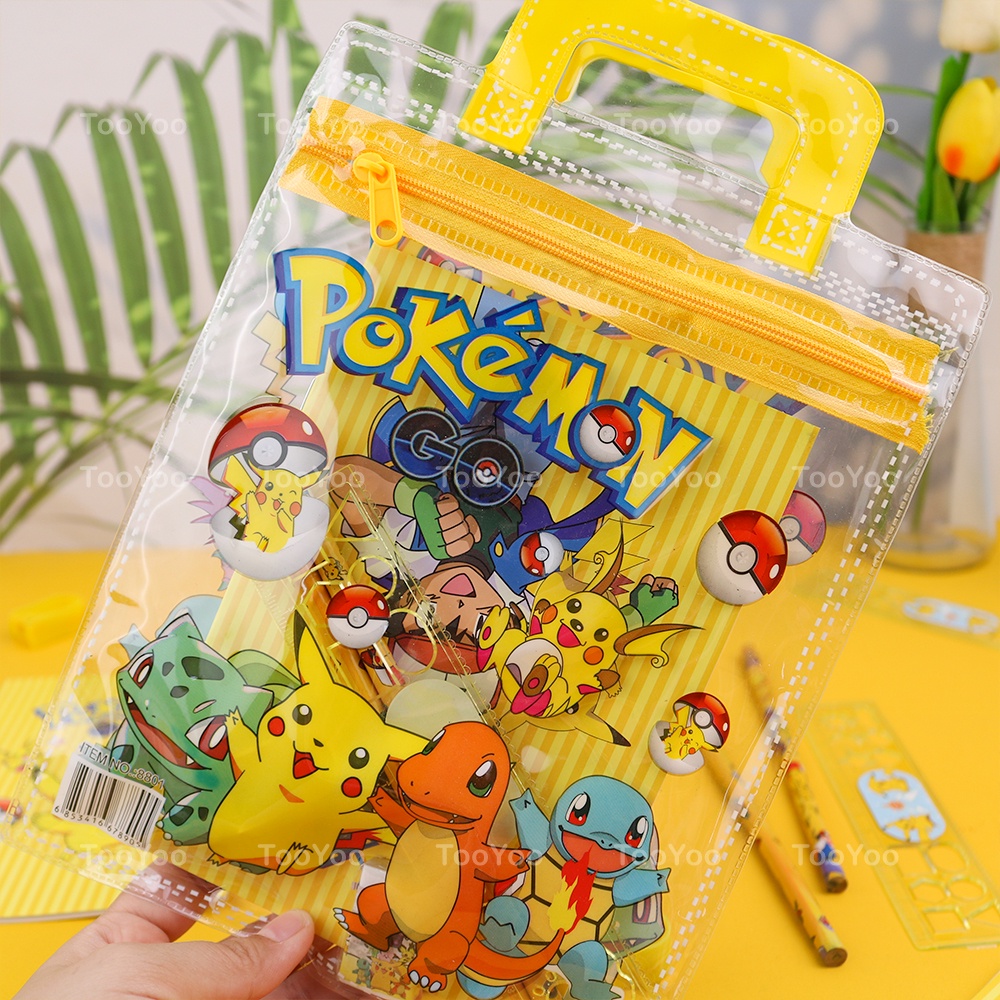Set túi dụng cụ học tập PIKACHU POKEMON 6 món dễ thương cute TooYoo BK00033