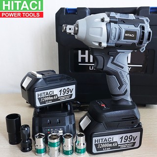 Máy siết bulong hitachi 199v - pin chuẩn 10 cell - không chổi than - siết bulong ôto xe máy, bắt vít