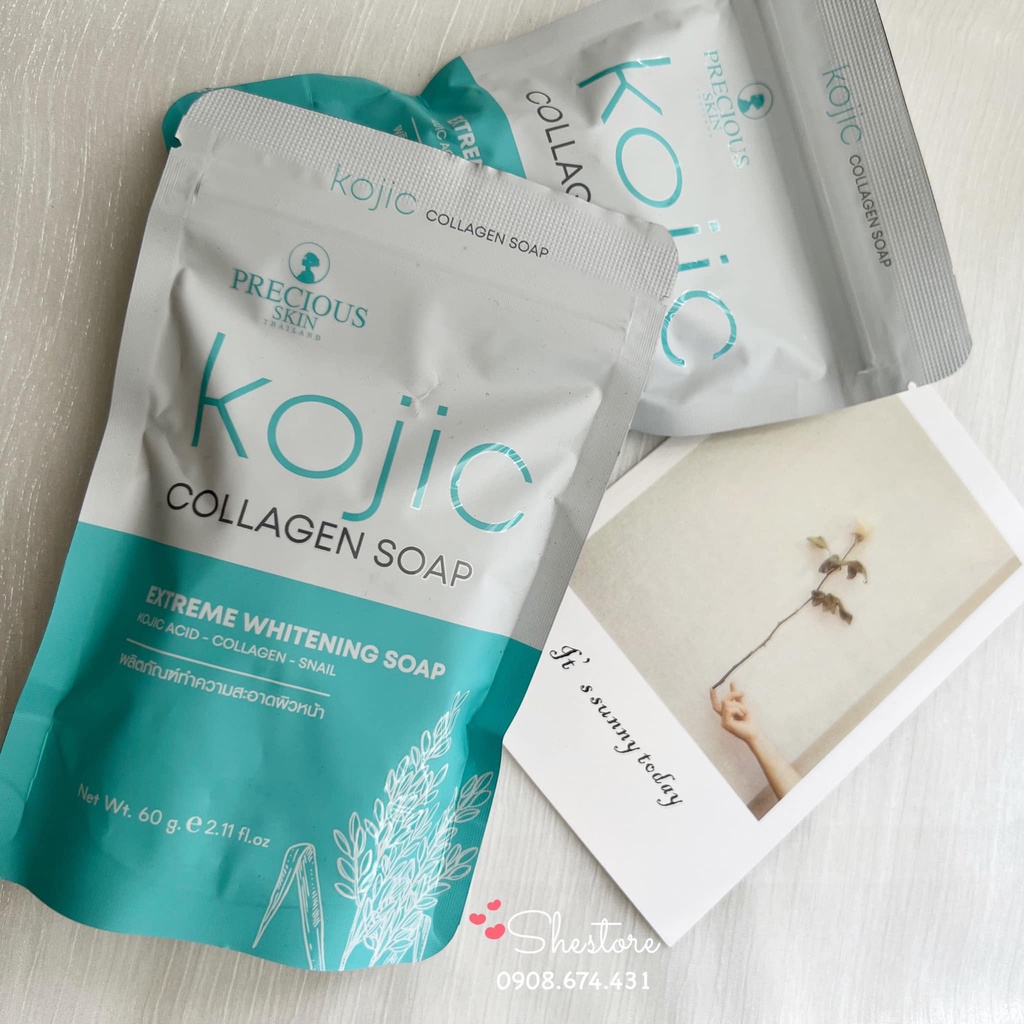 Xà phòng trắng da an toàn Kojic Collagen Soap