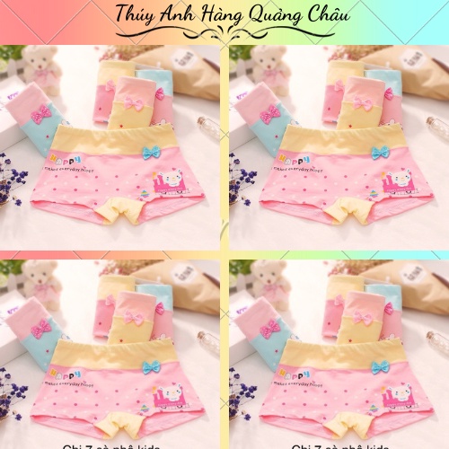 Combo 4 chiếc quần lót bé gái đủ size-họa tiết gấu đính nơ(QC1)