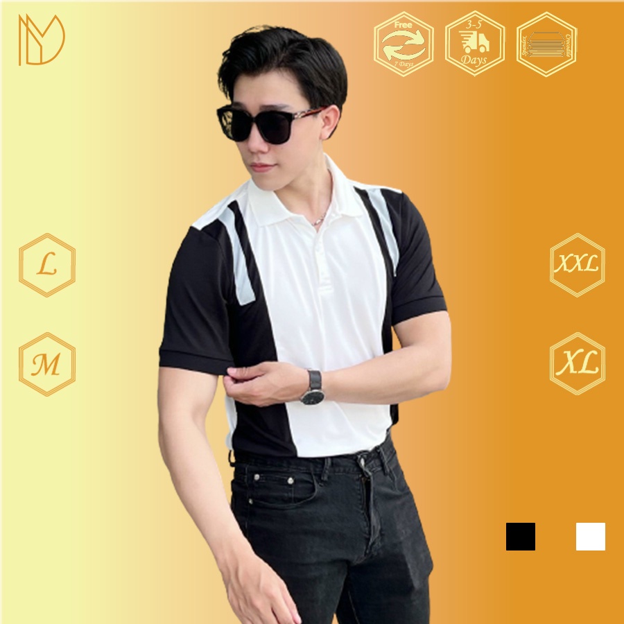 (FREESHIP TOÀN QUỐC) ÁO POLO NAM PHỐI HAI MÀU ÁO THUN CỔ TRỤ CÔNG SỞ SANG TRỌNG
