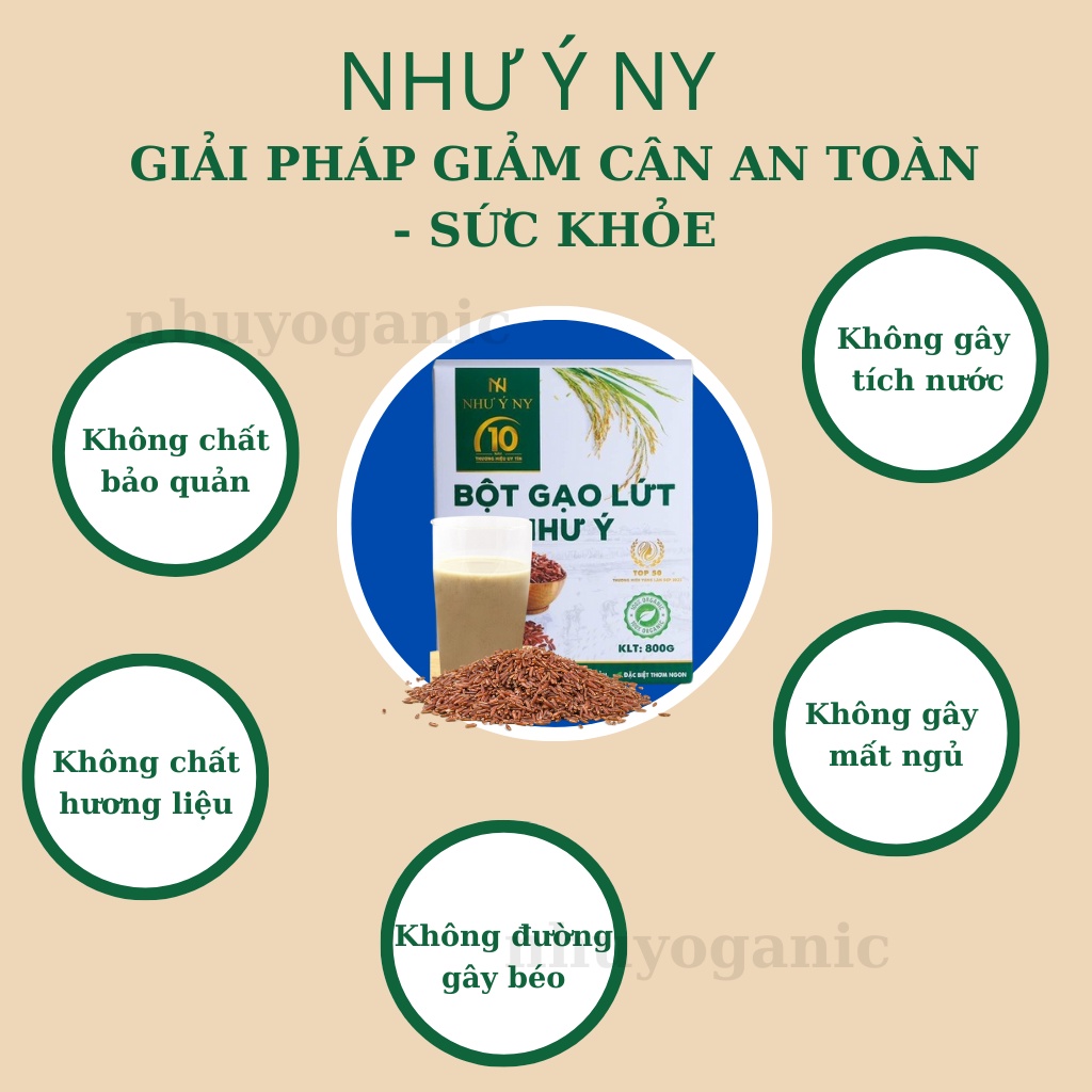 Bôt Gạo Lứt Giảm Cân Như Ý Ny Và Trà Lá Nam Như Ý Ny Hỗ Trợ Giảm Cân, Giữ Dáng, Dễ Uống 800gr