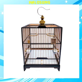  Khung lồng chim chào mào tự lắp ráp gỗ mun sơn phủ bóng kiểu dáng vuông thái 37,21 nan cao cấp siêu đẹp LC99 