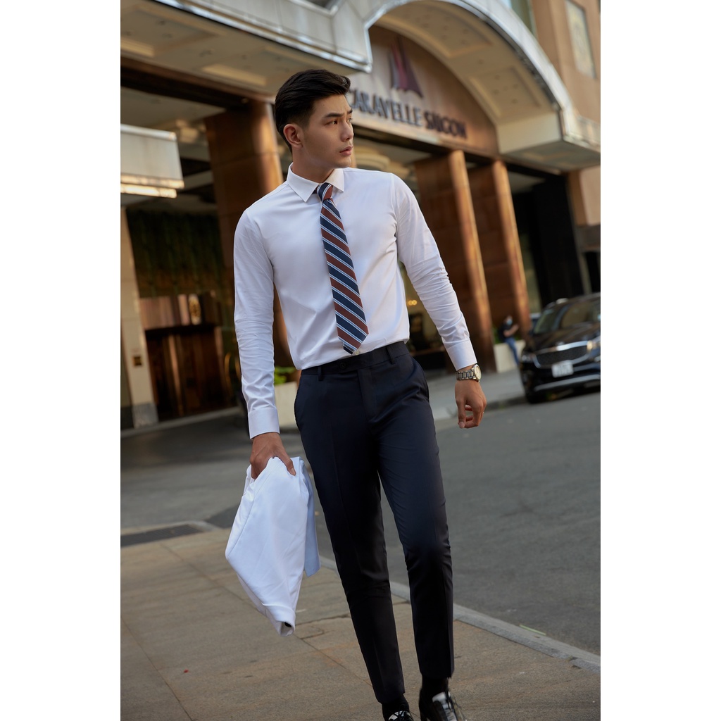 Áo Sơ Mi Americus Gosani Có Độ Bóng Mờ Màu Trắng