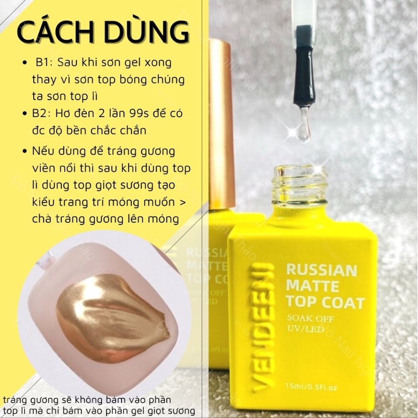 Top lì không lem Vendeeni 15ml - Phụ kiện làm nail chuyên nghiệp giá rẻ