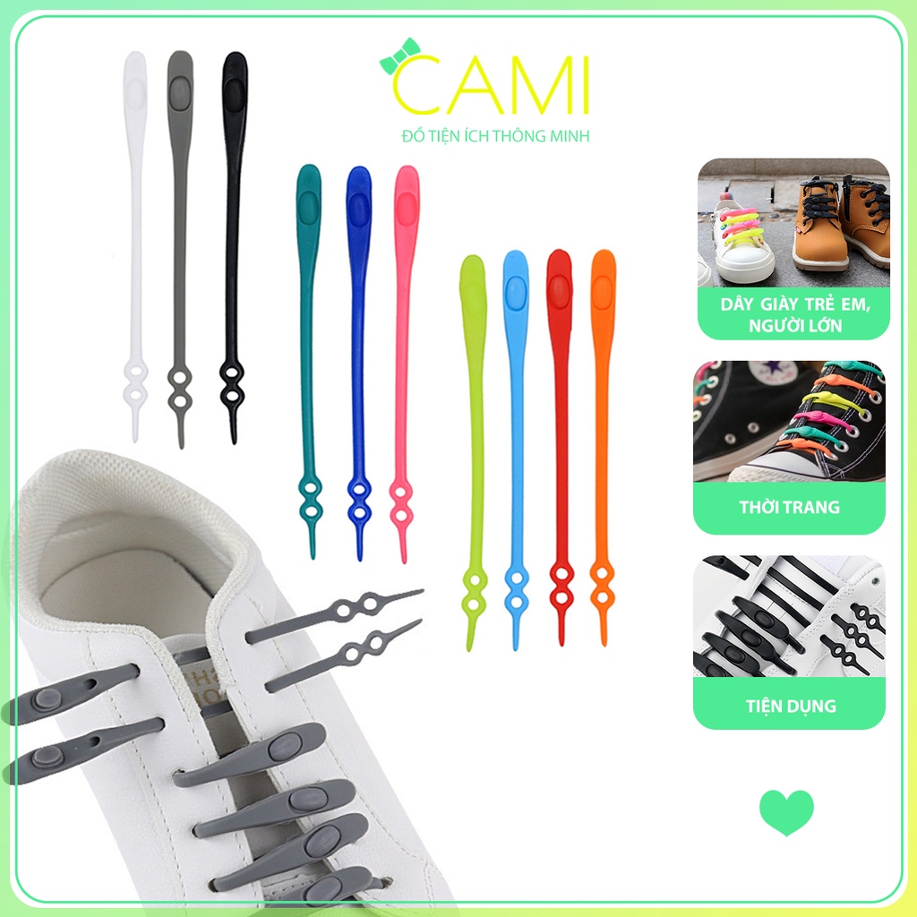 Bộ dây giây Silicone, màu sắc đa dạng, chất liệu bền, ôm sát chân, không gây khó chịu - Cami - CMPK351