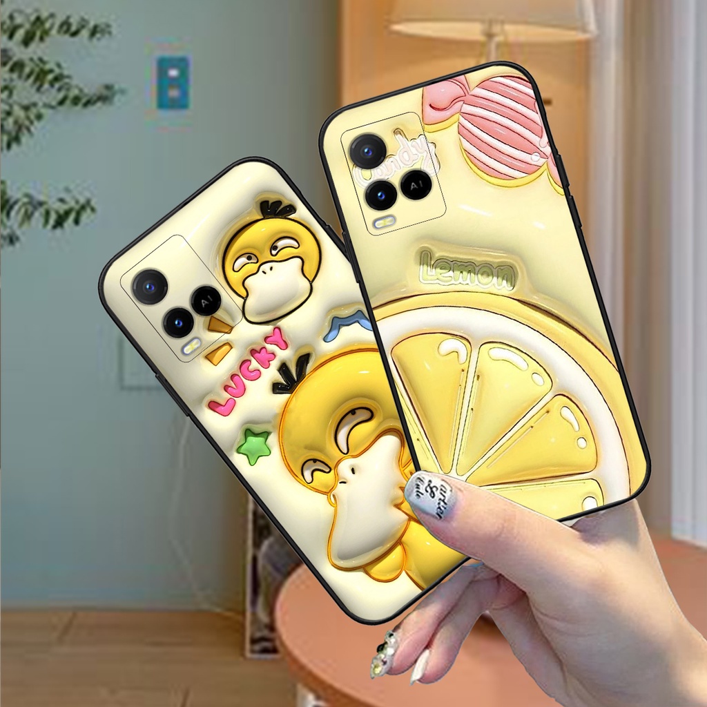 Ốp lưng Vivo T1x / Y21 / Y21s / Y33s  in phẳng hình gấu hot trend cute