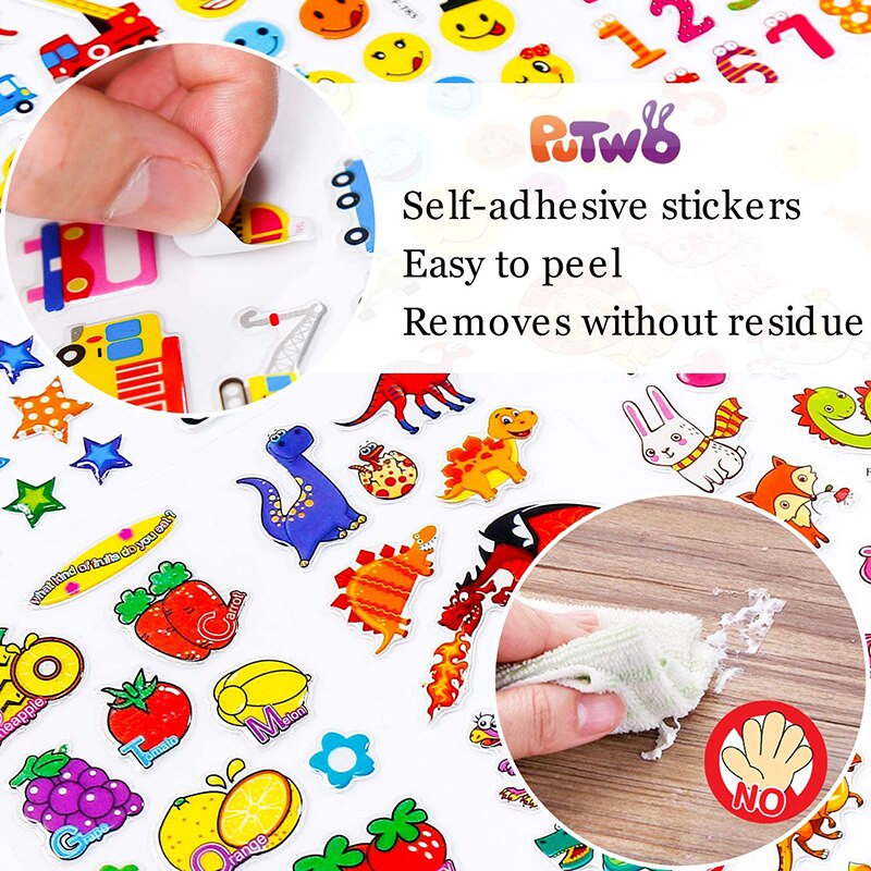 Hình dán sticker 3d nổi cute chống thấm nước dễ thương cho bé trai bé gái nhiều chủ đề