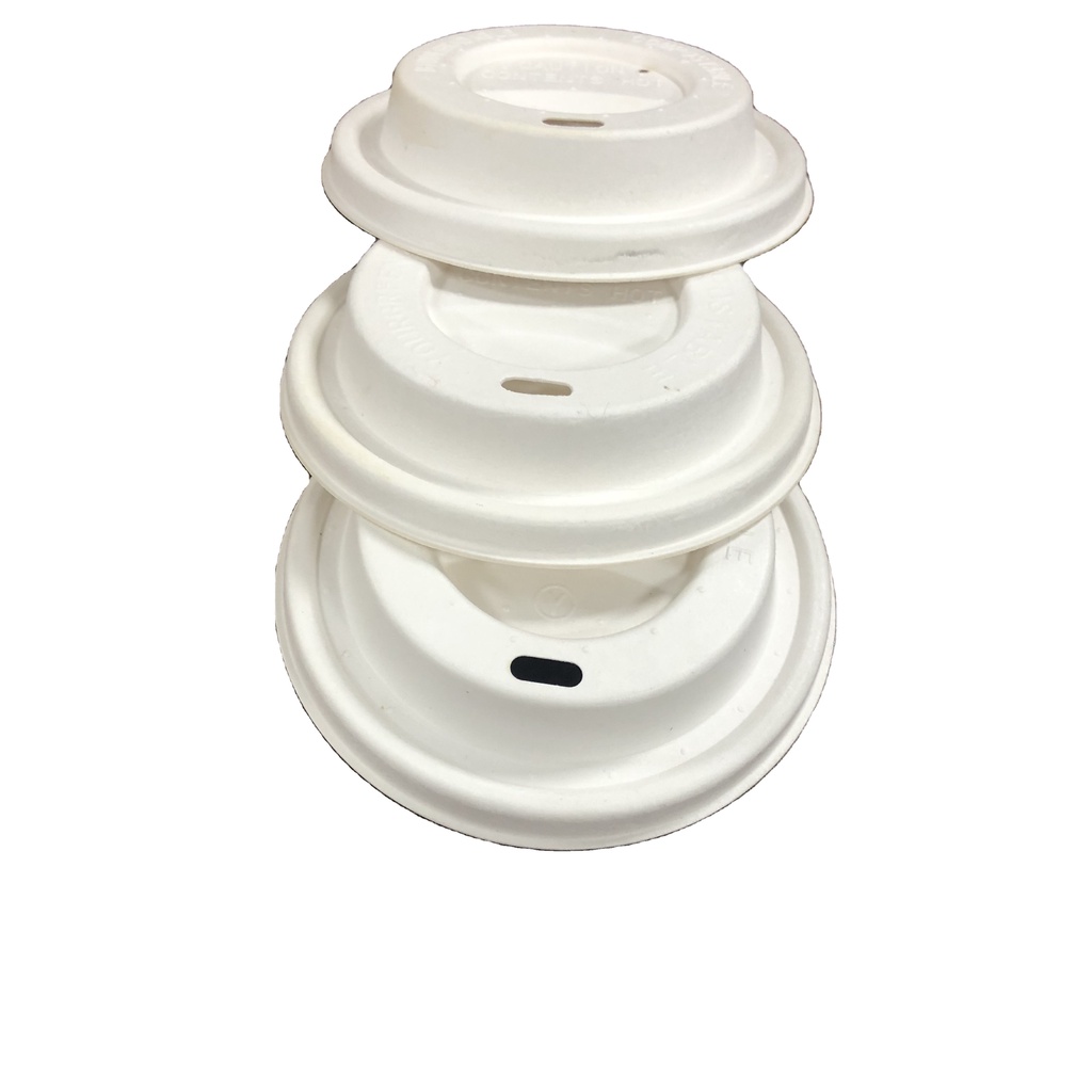 50 cái Nắp giấy bằng bã mía cho ly 12oz/16oz