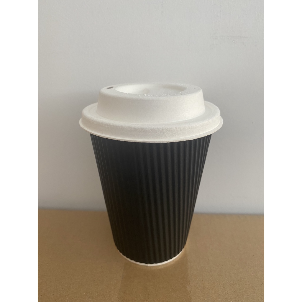 50 cái Nắp giấy bằng bã mía cho ly 12oz/16oz