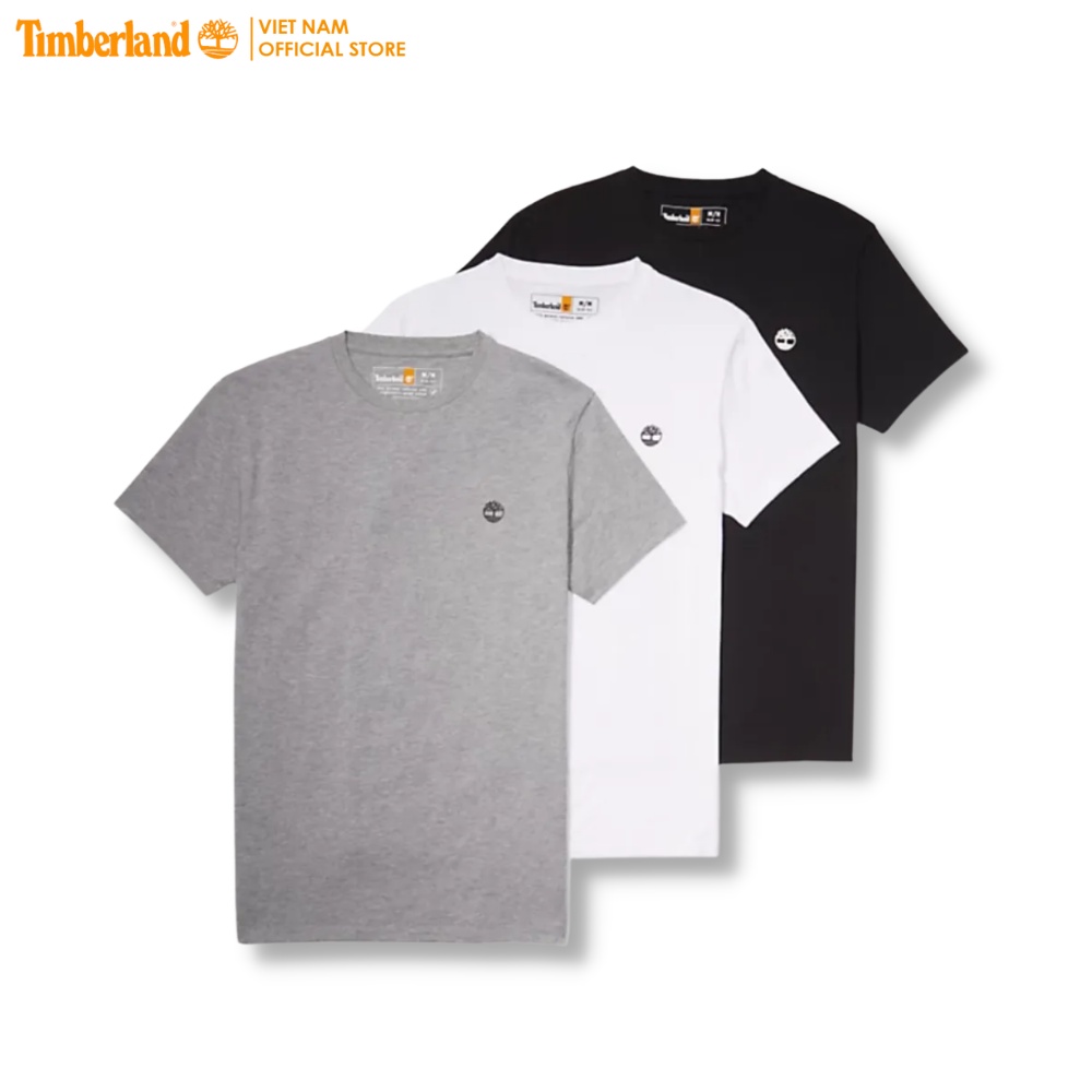 [Original] Timberland Set 3 Áo Thun Nam 3xPack Basic Jersey Crew Tee Slim TB0A62RW81