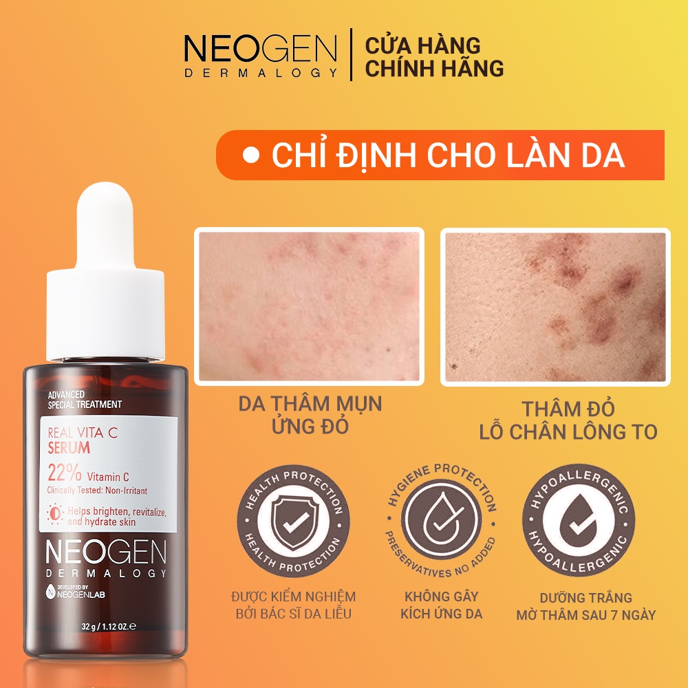 Tinh Chất Dưỡng Sáng Da, Mờ Thâm Neogen Dermalogy Real Vita C 22% + 5% Niacinamide Serum