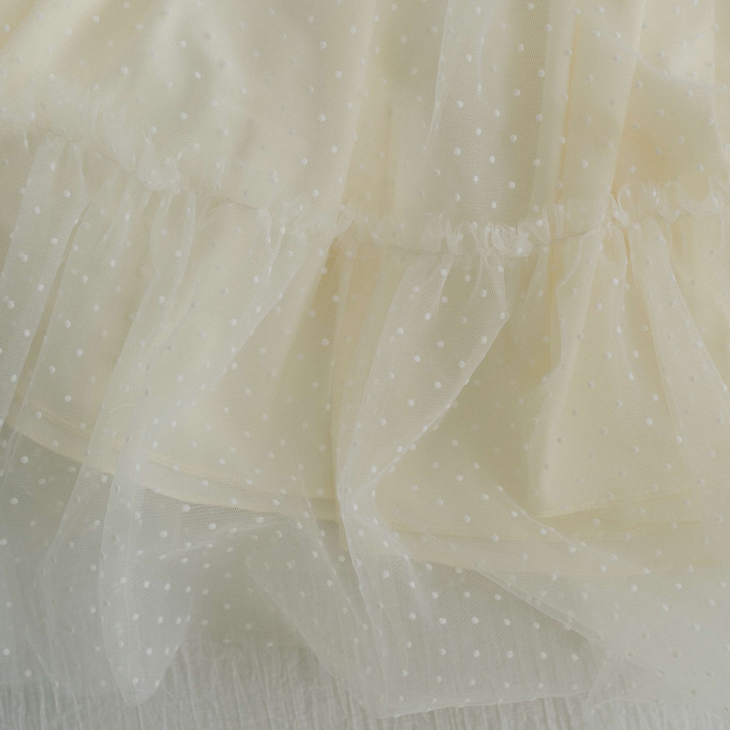 Váy cho bé Sora.bébé Bianca Dot Dress dáng suông lưới mềm lót lụa nhẹ nhàng bay bổng