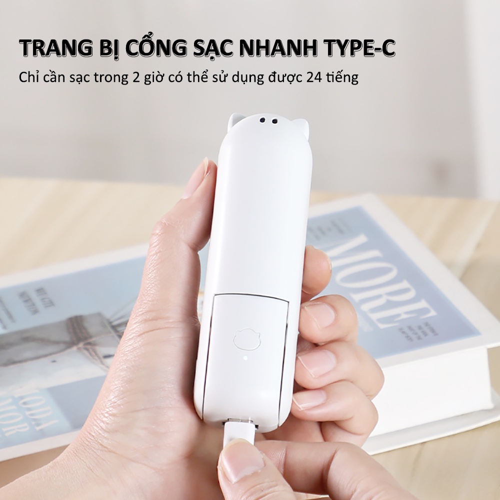 Quạt mini cầm tay tích điện SIDOTECH 3 chế độ gió gấp gọn làm mát pin 2000mAh có thể làm sạc dự phòng cho điện thoại