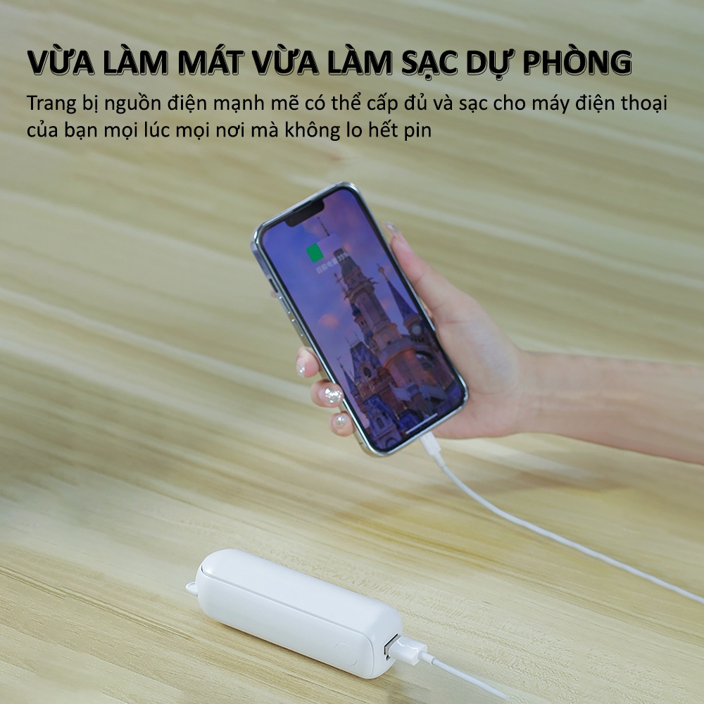 Quạt mini cầm tay tích điện SIDOTECH 3 chế độ gió gấp gọn làm mát pin 2000mAh có thể làm sạc dự phòng cho điện thoại | BigBuy360 - bigbuy360.vn