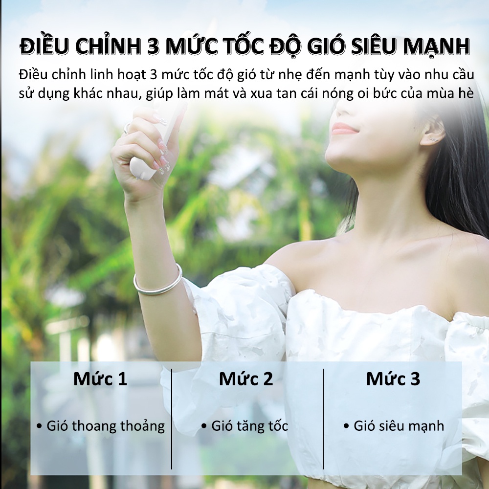 Quạt mini cầm tay tích điện SIDOTECH 3 chế độ gió gấp gọn làm mát pin 2000mAh có thể làm sạc dự phòng cho điện thoại | BigBuy360 - bigbuy360.vn