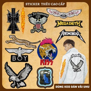 Sticker ủi áo Cao cấp HÌNH TO ,CÓ SẴN KEO ỦI - sticker vải dùng làm miếng vá áo, phụ kiện trang trí quần áo, balo