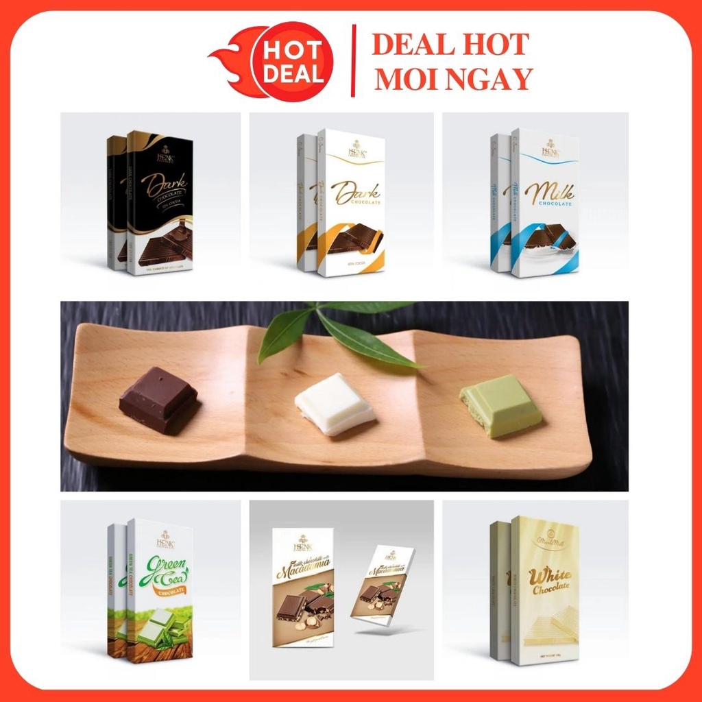 Socola Trà Xanh/Sữa Mắc Ca/Đen Henk Thanh 100G