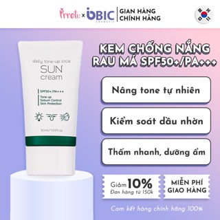 Kem chống nắng nâng tone Prreti Daily tone-up cica sun cream tinh chất rau má kiềm dầu dưỡng ẩm chống tia UV hoàn hảo