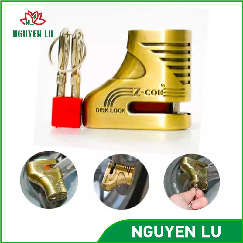 Ổ khoá đĩa xe máy ZCON - Hàng Đài Loan, chất lượng cao.