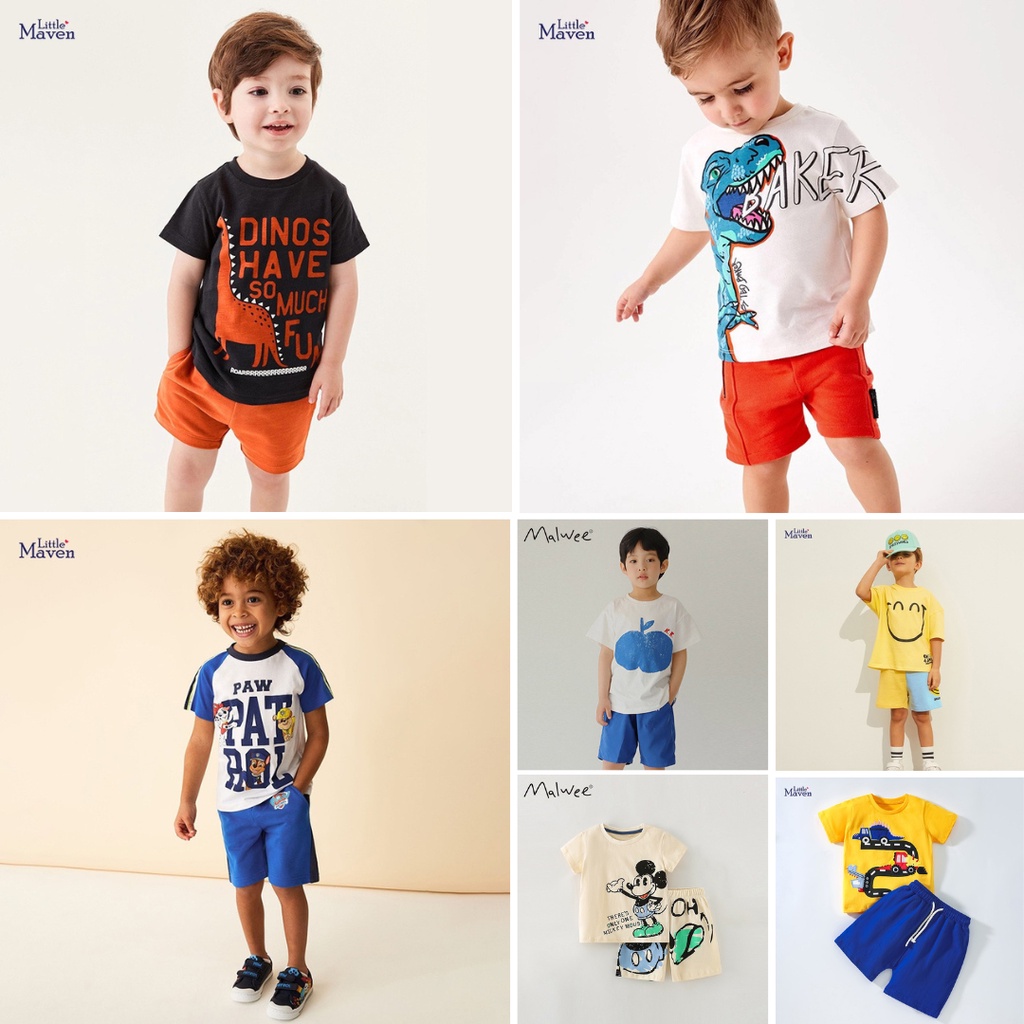 Bộ Thun Cotton MW, LM nhiều Hoạ Tiết cho Bé Trai 2-7 Tuổi Mẫu Mới 2023 P2 - Jumping Beans Official Store