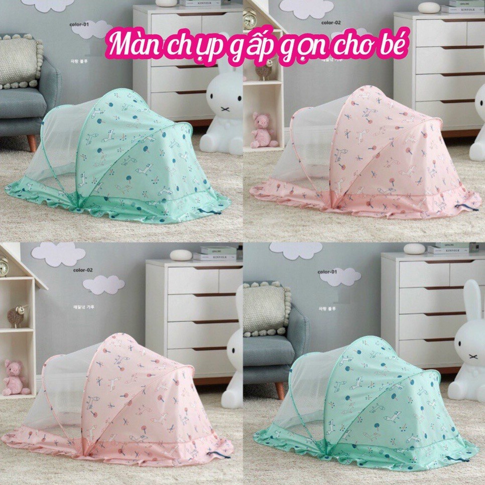 💥GIÁ SỐC💥 Mùng chụp tự bung cho bé gấp gọn thông minh, tiện lợi, mùng cho bé để nôi, võng chống muỗi, côn trùng siêu đẹp