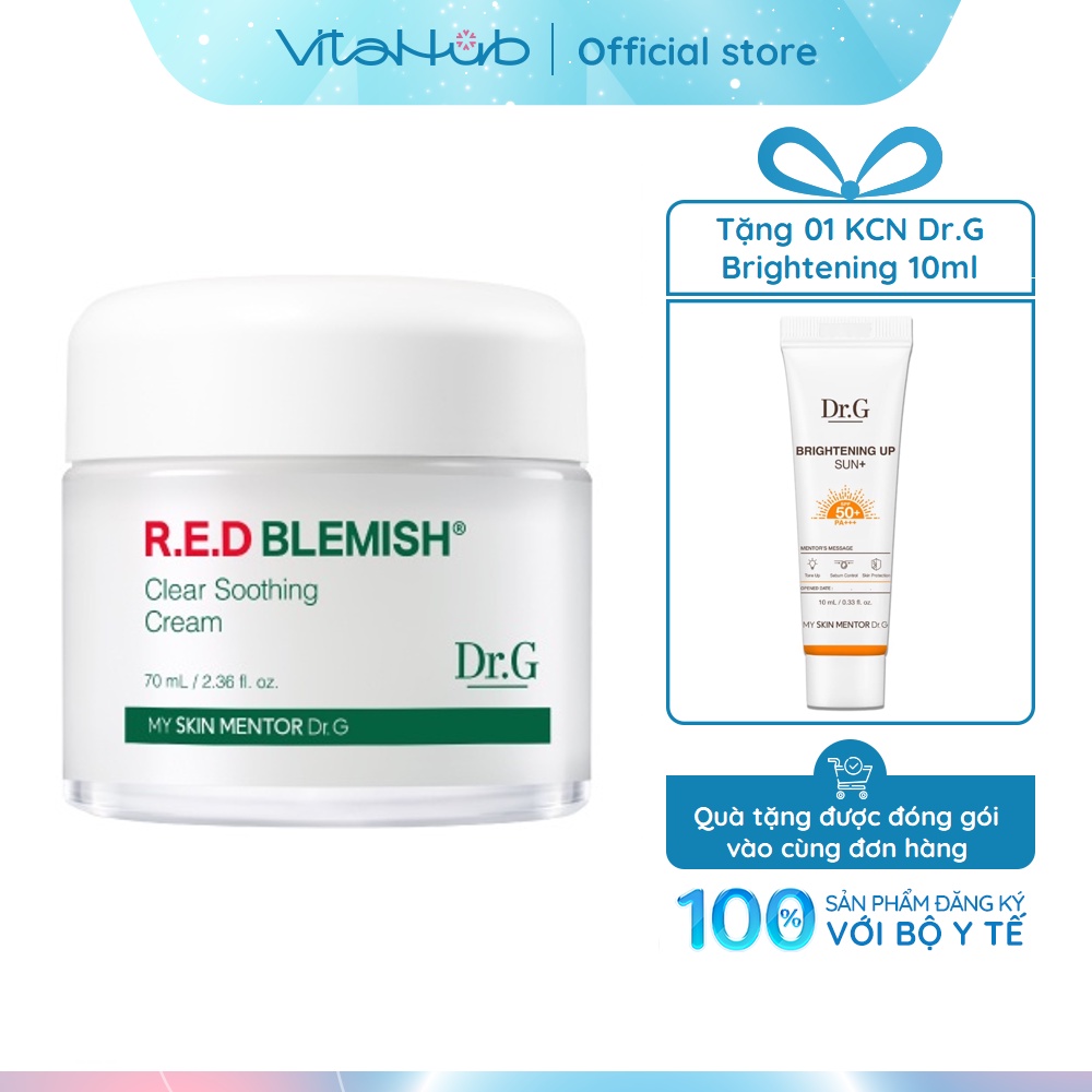 Dr.G Kem dưỡng ẩm và phục hồi sâu cho da R.E.D Blemish Clear Soothing Cream 70ml