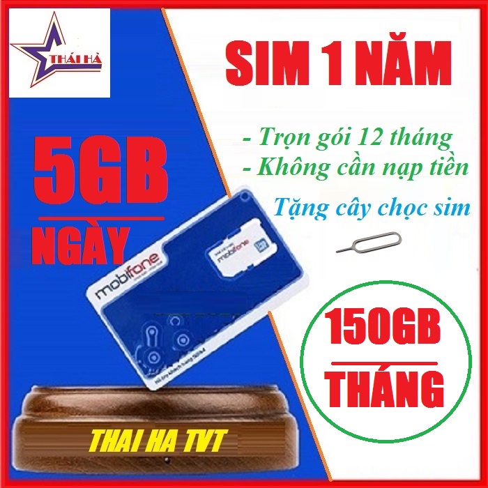 Sim 4G trọn gói 1 năm - không cần nap tiền mobifone miễn phí 12 tháng