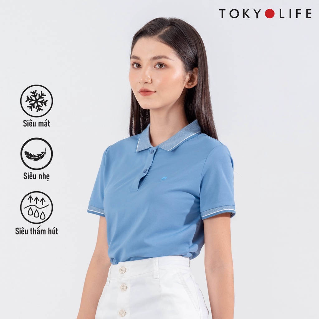 Áo Polo Nữ TOKYOLIFE phông cộc tay, vải cotton thoáng khí I9POL001K