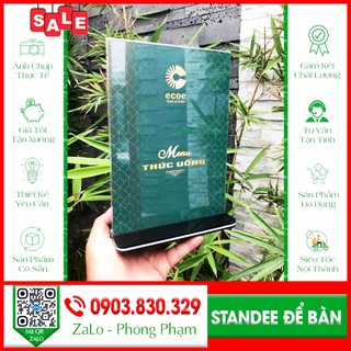 [BÃO SALE] Standee Menu Mica A4, A5, menu để bàn A4, A5, mica đài loan, đế lùa 2 mặt, chân đế để bàn, kệ menu để bàn A4