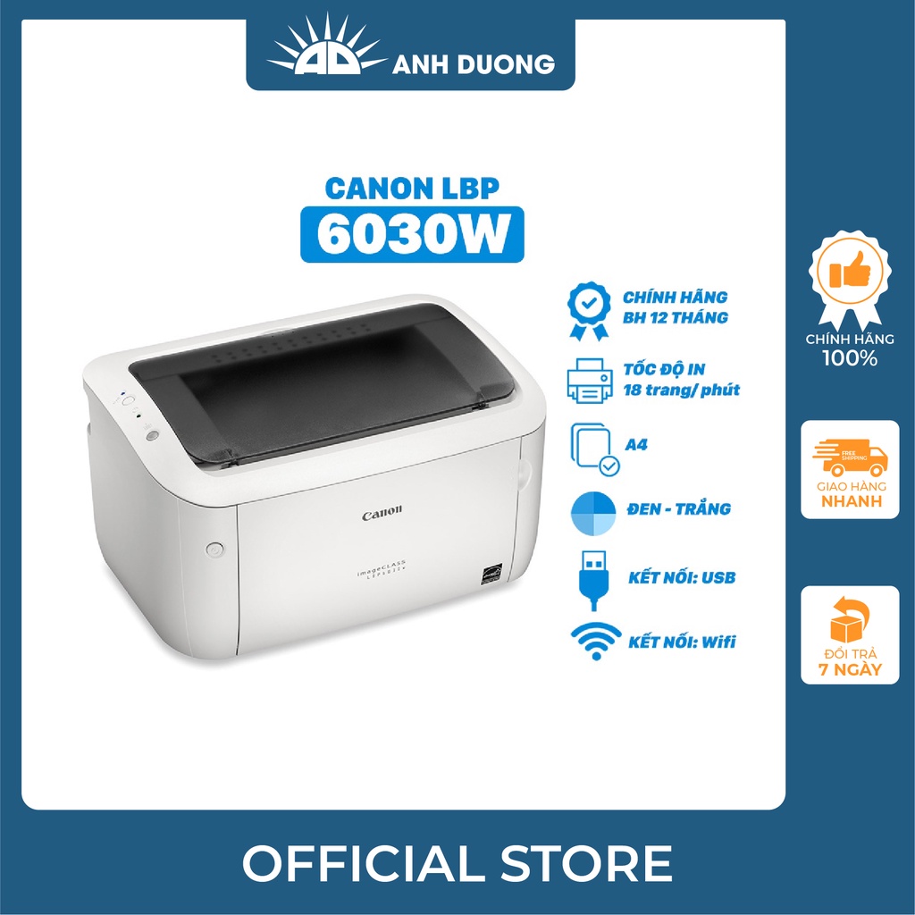 Máy In Canon Laser LBP 6030 và 6030W In Wifi Chính Hãng - Bảo Hành 12 Tháng